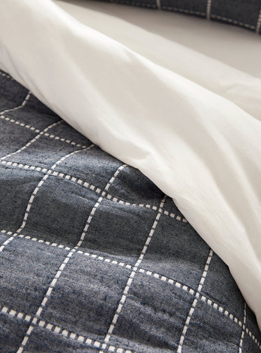 Dotted windowpane check duvet cover set